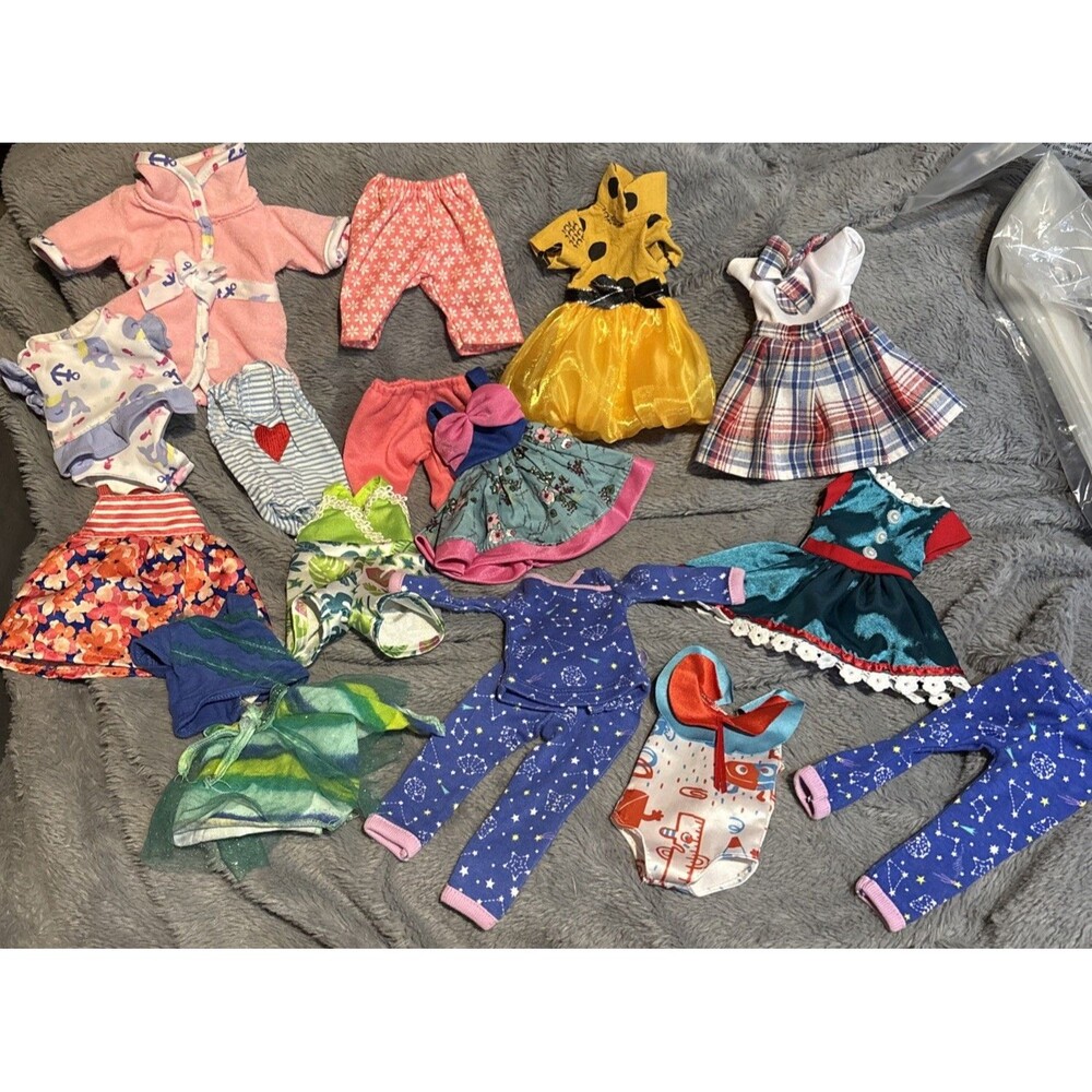 Wellie Wishers American Girl Clothes Lot + Mock Off Brand Dresses Pajamas Skirt